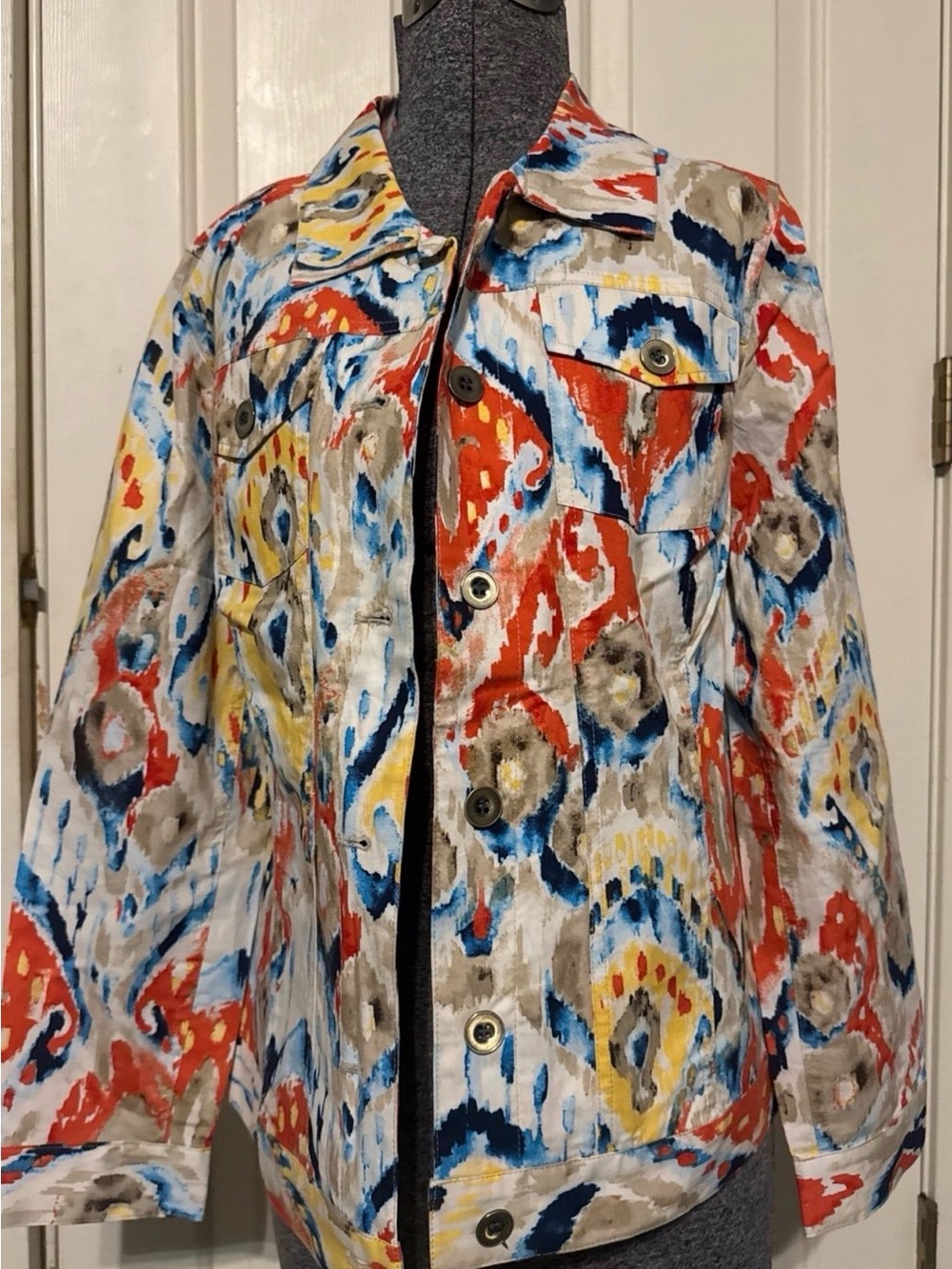 Chico’s Multicolor Abstract Print Women's Jacket